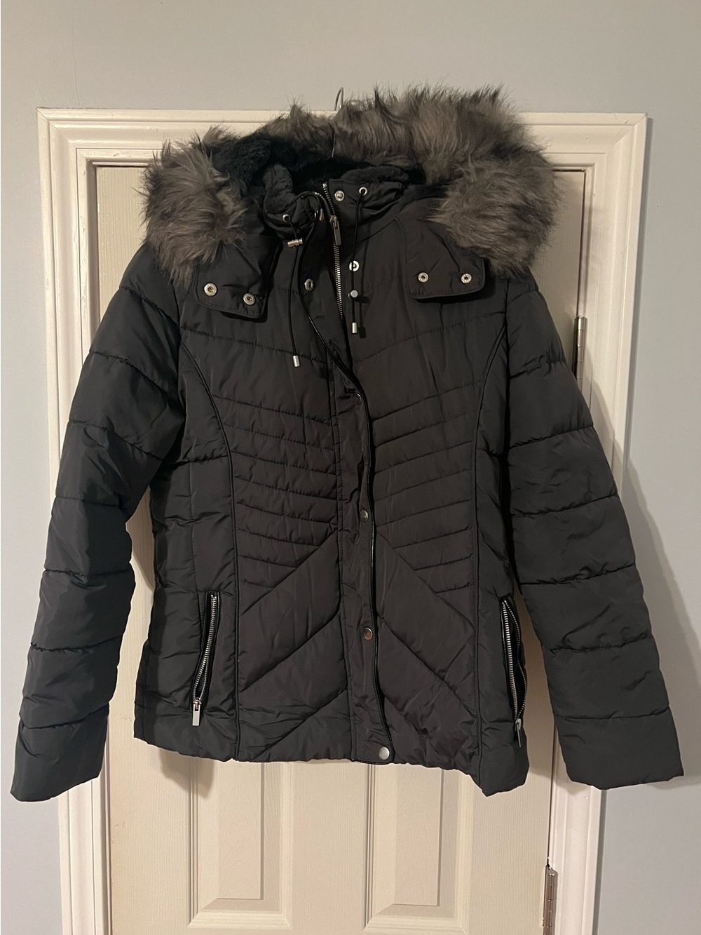 Maurices faux fur trim puffer jacket coat - Picture 4 of 10